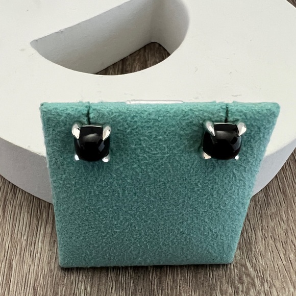 Black onyx sugar stack‎ earrings